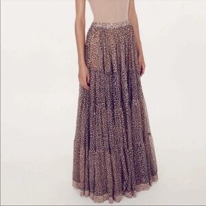 Rare {Wildfox} Small Desperado Leopard Maxi Skirt White Label